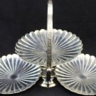 Vintage Silver Plated 3 Tier Folding Clamshell Candy Dish Serving Tray