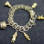 4 Beautiful Antique Gold Filled Charm Bracelts