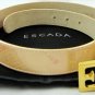 Escada Belt Patent Leather Peach Gold Signature Buckle