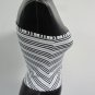 Burberry One-shoulder Tank Top White w/ Black and Blue Diagonal Stripes Size S