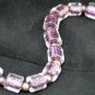Handmade Purple Glass Bead Bracelet Sterling Silver Clasp