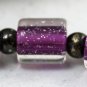 Handmade Purple Glass Bead Bracelet Sterling Silver Clasp