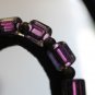 Handmade Purple Glass Bead Bracelet Sterling Silver Clasp
