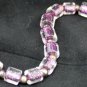 Handmade Purple Glass Bead Bracelet Sterling Silver Clasp
