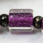 Handmade Purple Glass Bead Bracelet Sterling Silver Clasp