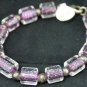 Handmade Purple Glass Bead Bracelet Sterling Silver Clasp
