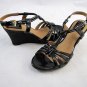 Women's Clarks Bendables Fiddle Scroll Patent Leather Wedge Sandal