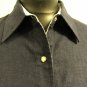 St. John Sport Navy Linen Button Down Long Sleeve Blouse - Size S