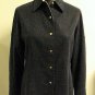 St. John Sport Navy Linen Button Down Long Sleeve Blouse - Size S