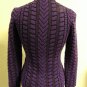 St. John Collection Purple and Black Long-Sleeve Sweater w/ Mock T-neck - Size P