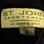 St. John Collection Purple and Black Long-Sleeve Sweater w/ Mock T-neck - Size P