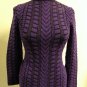 St. John Collection Purple and Black Long-Sleeve Sweater w/ Mock T-neck - Size P