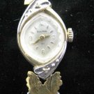 Bulova Art Deco Wristwatch 2 Diamond w/ Torquise & Coral Stone in Silver 10k RGP