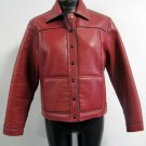 St. John Faux Leather Burgundy Bomber Jacket w/ Fleece Lining S