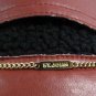 St. John Faux Leather Burgundy Bomber Jacket w/ Fleece Lining S