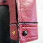 St. John Faux Leather Burgundy Bomber Jacket w/ Fleece Lining S