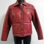 St. John Faux Leather Burgundy Bomber Jacket w/ Fleece Lining S