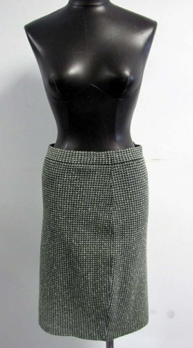 St. John Forrest & Light Green Hounds Tooth Check Santana Knit Skirt Size 6