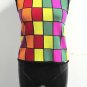 St. John VTG Style Santana Knit Multi Color Blocks Sleevless Top Size P