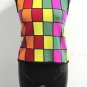 St. John VTG Style Santana Knit Multi Color Blocks Sleevless Top Size P