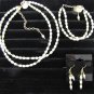 Fresh Water Pearl Necklace Set, Bracelet and Earrings