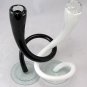 Handblown Glass Intertwined Candlesticks - Black and White