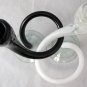 Handblown Glass Intertwined Candlesticks - Black and White