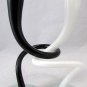 Handblown Glass Intertwined Candlesticks - Black and White