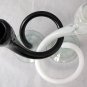 Handblown Glass Intertwined Candlesticks - Black and White