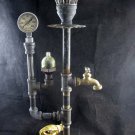 Handmade Industrial Steampunk Re-purposed Sprocket & Gauge Lamp