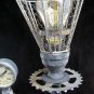 Handmade Industrial Steampunk Re-purposed Sprocket & Gauge Lamp