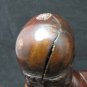 VTG Oriental Resting Man and Tiger Rose Wood Sculpture with Bone Inlay