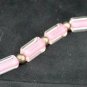 Handmade Pink Glass Bead Bracelet with Sterling Silver Clasp
