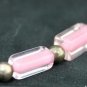 Handmade Pink Glass Bead Bracelet with Sterling Silver Clasp