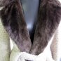Vintage 3/4 Dark Brown and Beige Nutria / Coypu Fur and Wool Coat 39" Long