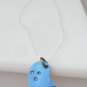 Titanium Floating Ghost Halloween Necklace also with handmade titanium findings on rubber cord