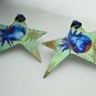 Star burst Planetary Splash Anodized One-of-a-Kind Titanium Post Earrings Hypo-Allergenic