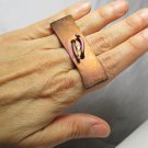 Bronze Anodized Titanium Bar Multi Finger Ring Size 8