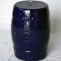 Solid cobalt blue porcelain garden stool 18" high