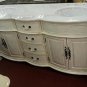 60" Whitewash bathroom double vanity sink white marble carved leg