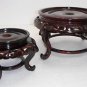 5" round carved high wood stand cherry base.  we have all sizes.