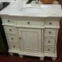 36" sink white granite bathroom vanity whitewash finish white bowl