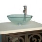 glass vessel round bowl sink 16" clear glass (vessel only)