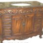 42" Coffee Marble bathroom vanity Teak finish sink