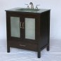 32" Espresso Frosted glass top Modern Vanity sink