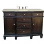 48" Bathroom Vanity Sink Cream Marble with espresso Color Cabinet & Cream Bowl