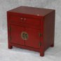Chinese Wood solid red1 drawer2 drawer asian style night stand w/ brass hardware