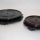 5" round carved low wood stand cherry base.  we have all sizes.
