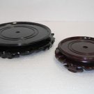 9.5" round carved low wood stand cherry base. we have all sizes.