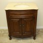 30" Cream Marble bathroom vanity Teak finish sink